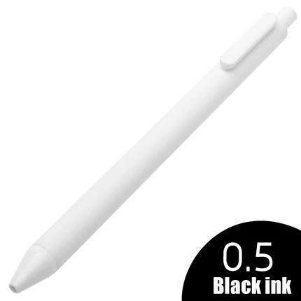1PCS White Xiao mi Pen, mi jia Kaco, цветная ручка, 0,5 мм, mi Kaco Core, прочная ручка для подписи, розничная, 1 шт., заправлять черными чернилами+ заправка KACO - Цвет: 1PCS White