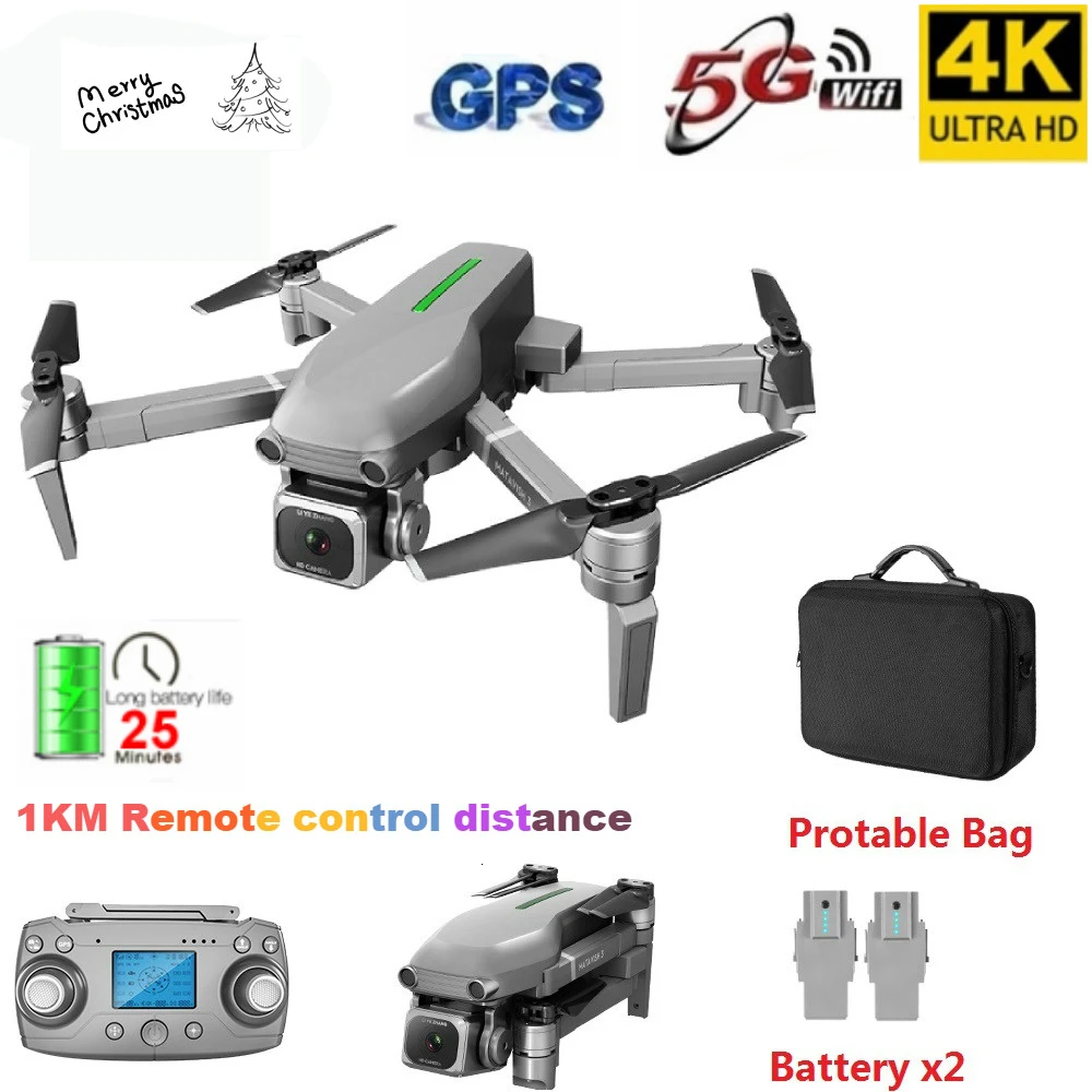 RC Quadcopter L109 Drone GPS 4K HD Camera 5G WIFI FPV Brushless Motor Foldable Selfie Drones Professional 1000m Long Distance | Игрушки и