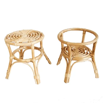 

Natural Rattan Hand-Woven Flower Pot Indoor Plant Stand for Gardening and Interior Decoration