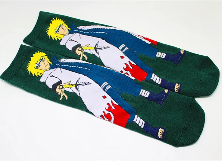 Аниме Наруто носки с принтом Uchiha Sasuke Maito Gai Tsunade милый забавный мультфильм для мужчин хлопковые носки для влюбленных осень зима дышащий комфорт