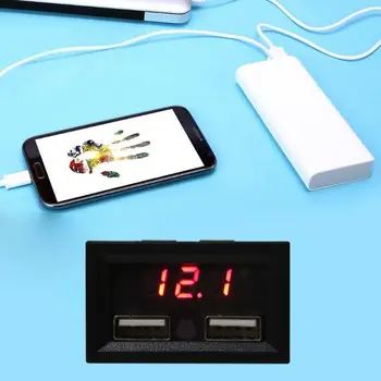 

12V Lead Acid Battery Capacity Indicator Voltage Car Power Display with Dual USB Charger 5V 2A