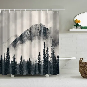 

Bathroom 3D Printing Washable Bathroom Curtains Household Decorative Hanging Waterproof Bathroom Supplies Shower Curtains