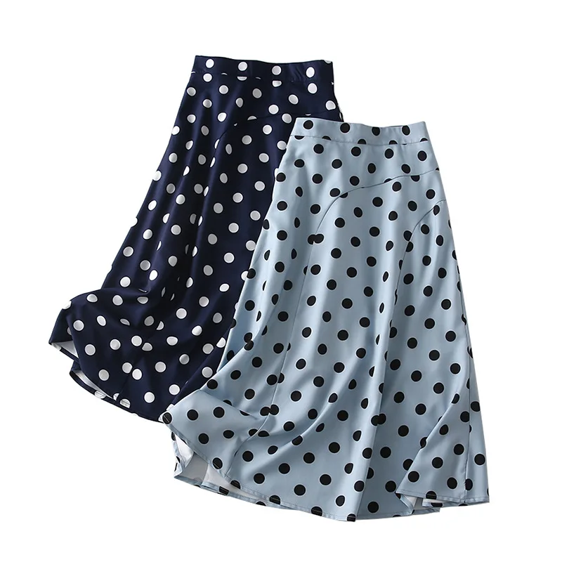

One's Versatile Dotted Print High-waisted Mid-length A- line Skirt Women's Entity
