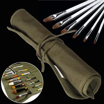 롤업 캔버스 페인트 브러시 보관 케이스, 고급 수채화 오일 아크릴 연필 가방 문구, 41x33cm, 1PC, 핫 세일