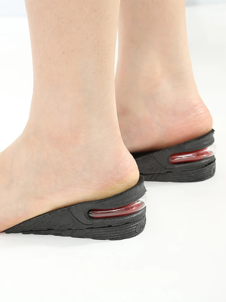 1 пара кроссовки на воздушной подушке Лифт стельки обрезки 4-Слои воздуха со шнуровкой; обувь, визуально увеличивающая рост стельки лифт комплект вставки для Для мужчин Для женщин