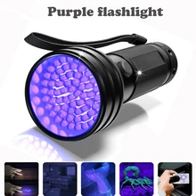 LED UV Flashlight Ultraviolet Torch Function Mini UV Black Light Pet Urine Stains Detector Scorpion Hunting