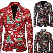 Мужской повседневный модный костюм, вечерние пальто, повседневный приталенный Блейзер на пуговицах, костюм с 3D рождественским цветочным принтом, блейзеры, 2 цвета