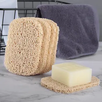 

6 Pcs/Set Multifunction Soap Cushions Natural Loofah Soap Pad Elevate Ventilation Drain Tray Bathroom Kitchen Home Accessories