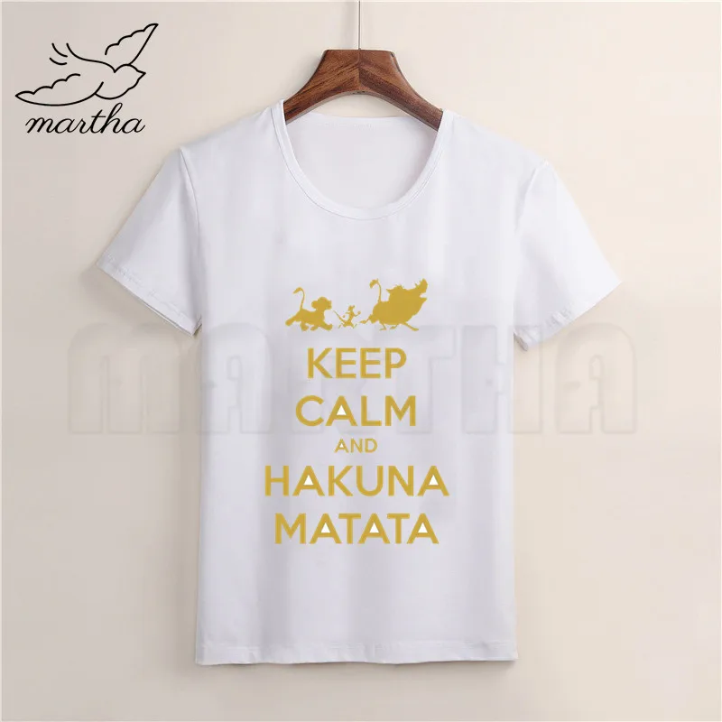 Hakuna Matata/белая футболка летние повседневные футболки с короткими рукавами для мальчиков детские модные топы, летняя футболка для девочек