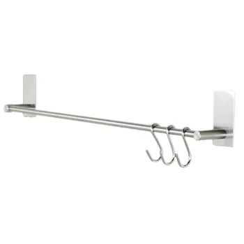 

ABSF Single Rod Towel Rack Stainless Steel Bathroom Towel Holder Punch Free Bath Hardware Accessories Towel Bar 40Cm