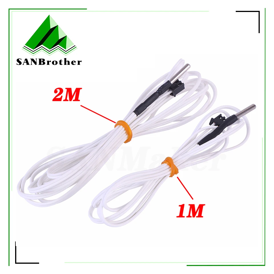 NTC100K Thermistor with 100cm/200cm New arrival Cable length High Temperature Filament Hotend Kit B3950 For 3D Printer Parts