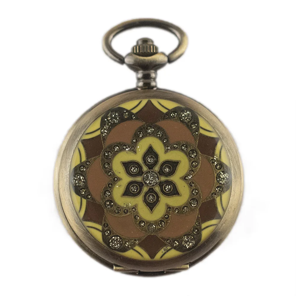 

Figure Flower Large Pocket Watch Retro Necklace Quartz Pocket Watch Lanyard Man's And WOMAN'S Watch