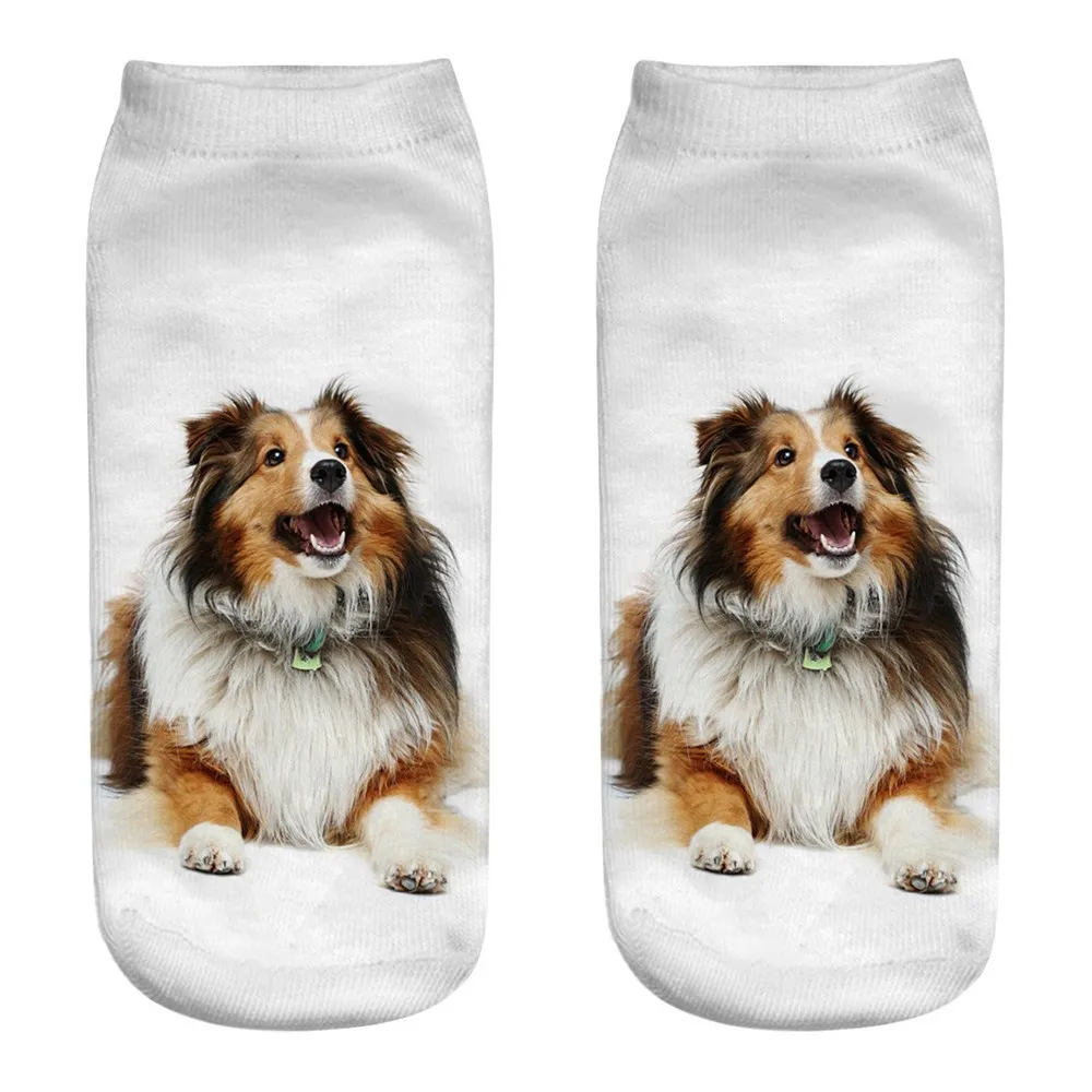 Womail стиль 3D Собака Печать средние спортивные носки уникальный дизайн женские носки с принтом высокое качество милые Мультяшные носки - Цвет: C