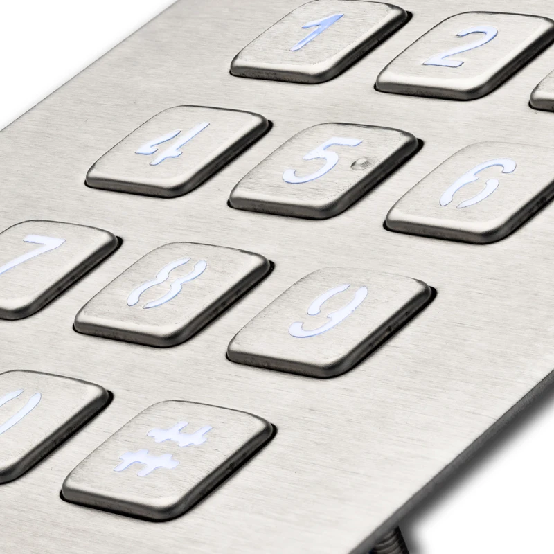 Teclado Industrial Ip65 à Prova Dágua Segurança Metal Reforçado Aço Inoxidável Teclado Iluminado - Imagem 4