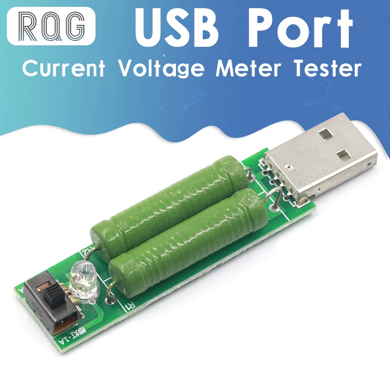 HNV USB мини-разрядный нагрузочный резистор 2A/1A с переключателем 1A зеленый