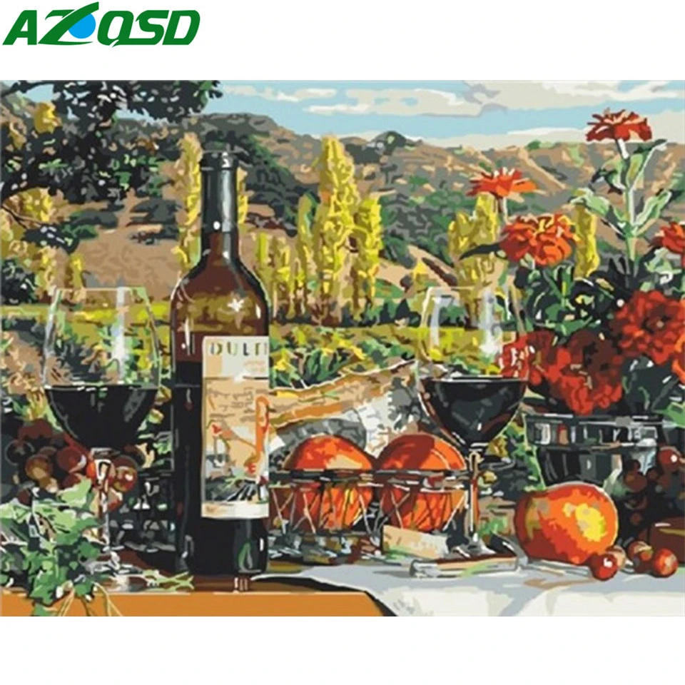 AZQSD Хо DIY картина маслом Краски ing по номерам Пейзаж сада украшения дома Акриловые