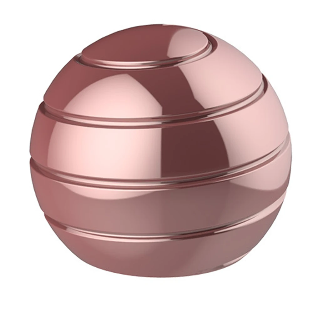 Оптический кинетический спиннинг Топы Сферический вращающийся гироскоп Металл для детских столов мяч палец гироскоп декомпрессионная игрушка Иллюзия течет - Цвет: Rose Gold 53mm