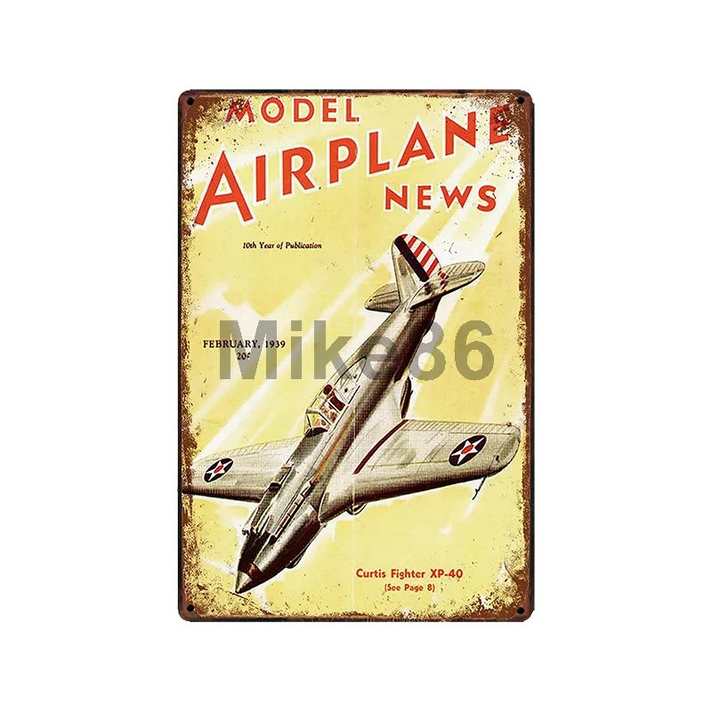 [Mike86] самолет истребитель Pin up военный в мире 2 металлический знак винтажный рисунок на железной поверхности в стиле ретро плакат искусство 20*30 см LT-1834 - Цвет: GLC-13209