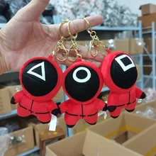 Pendentif de jeu de calmar, poupée en peluche, jeu de calmar, porte clés de sac, ornements