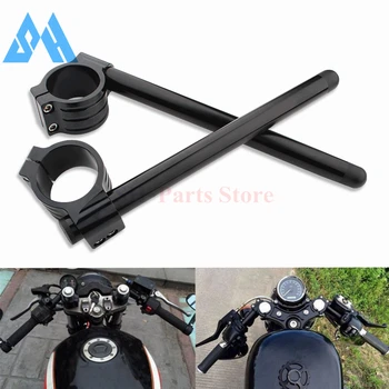 

Motorcycle Universal 7/8 Inch Handlebar Adjustable CNC Black Stainless Steel Clip On 35mm Fork Tube For Handle Bar Cafe Racer