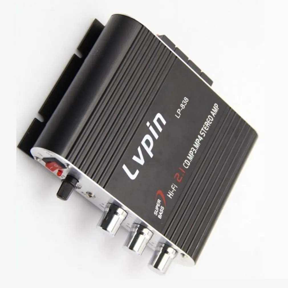 Lepy LP-838 усилитель мощности для автомобиля Hi-Fi 2,1 MP3 радио аудио стерео бас динамик усилитель плеер для мотоцикла дома без разъема питания