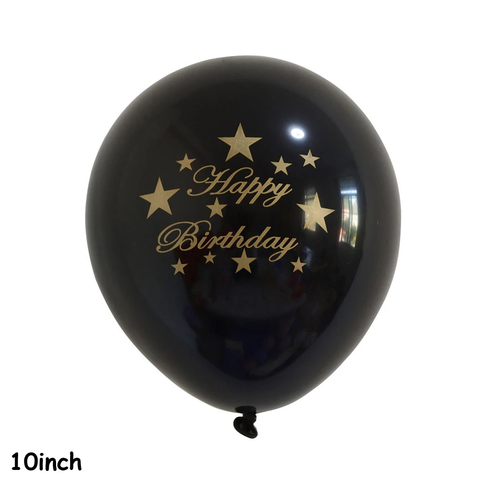 black birthday Black White Heart Balloon Leter Balloon Happy Birthday New Year Kids Birthday Party Decoration - Цвет: black birthday