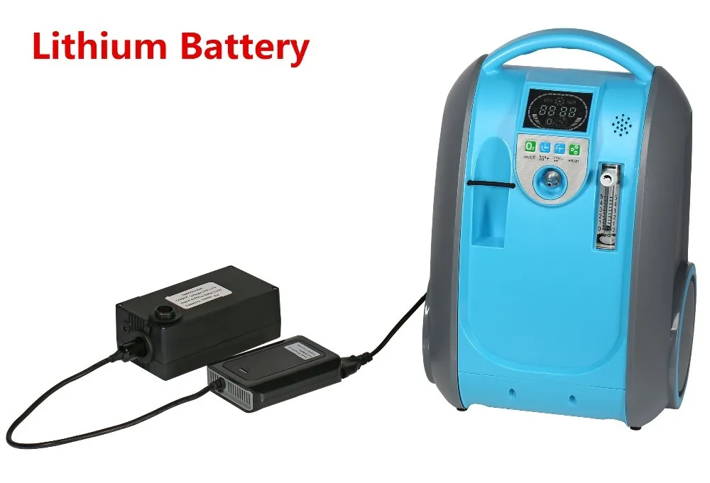  Lithium Battery 5L 90% PSA Portable Oxygen Powered by AC Source Car Charger and Li Battery Oxygen G