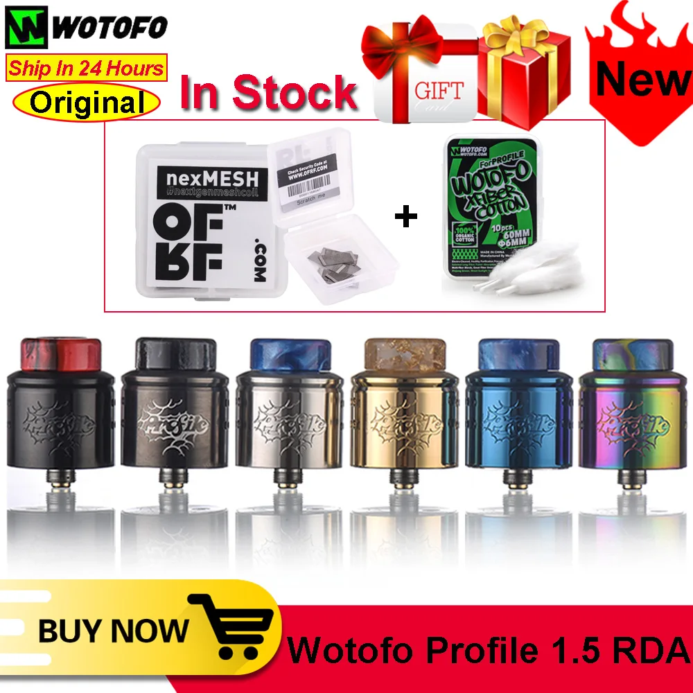Новый испаритель Wotofo Profile 1 5 RDA восстановление с 510 контактами 0 13/0 16/Ом A1 Mesh VS