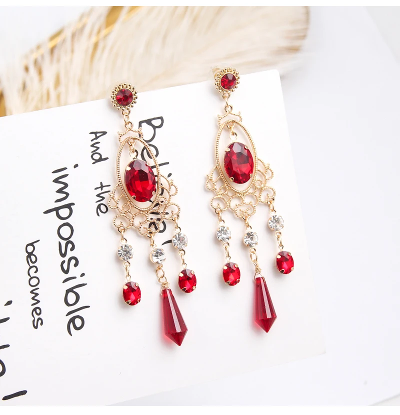 2019 New Hot Sale 20 Style Red Fashion Korean Elegant Geometric Dangle Earrings for Women Cute Pendant Mujer Jewelry
