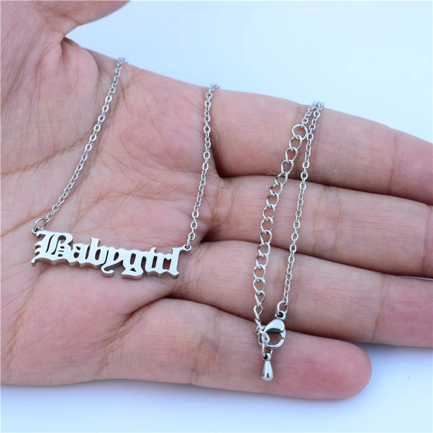Ожерелье для женщин из нержавеющей стали с именем старого английского на заказ, персонализированное ожерелье с подвеской Аманда Анжела