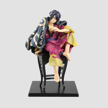

Anime Gintama Silver Soul Takasugi Shinsuke Sitting Chair Ver PVC Statue Action Figure Collection Model Toy gifts 19.5cm