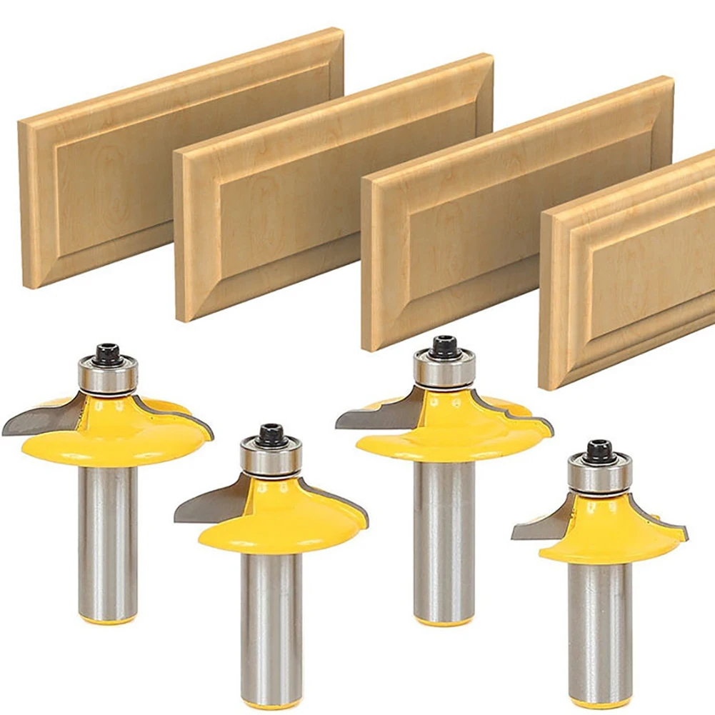 

4 Bits Ogee Router Bit 1/2 Inch Shank Drawer And Cabinet Door Front Edging Router Bit Milling Cutter Tool Drilling Milling