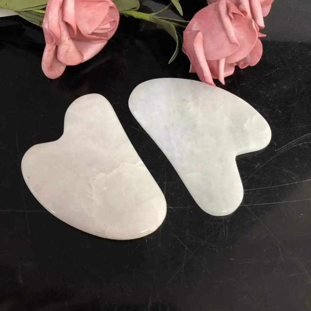 White marble Натуральный белый мрамор гуаша доска Scraching лица глаза соскабливание Спа Массаж Инструмент Здоровье Красота пластины массаж DD - Цвет: White marble
