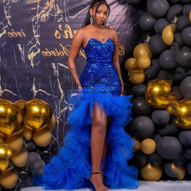 Blue Tulle Long Prom Dress, Blue Tulle Formal Dress US 6 / Blue