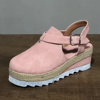 

High Heel Shoes Sandals Vintage Flat Platform Ladies Shoes Women Fashion Comfortable Sandals Female Chaussures Summer 2020