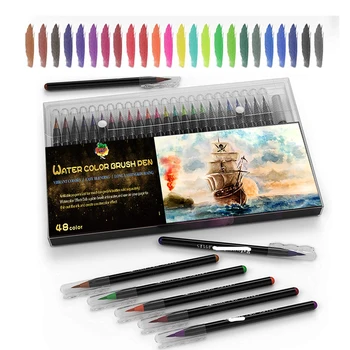 

Water Coloring Marker Calligraphy Pen Watercolor Brush Marker With Flexible Tip