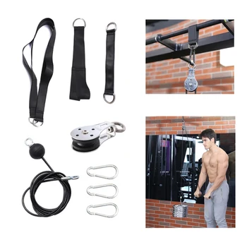 

Fitness DIY Pulley Cable Machine System Arm Biceps Triceps Rope Blaster Hand Strength Trainning Home Gym Workout Sportware
