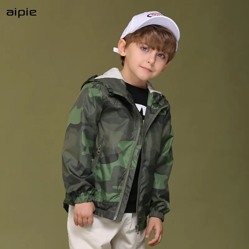 

New 2020 Spring Children Jackets Coats New Fashion Printing Camouflage Color Zipper Boy's Hooded Jackets For Kids Coats