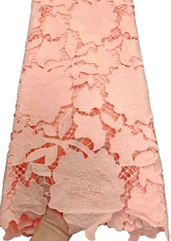 

Embroidered HTB65. African Lace Fabric High Quality For Nigerian Wedding Dress,Water Soluble Lace With Guipure Cord Lace Fabric