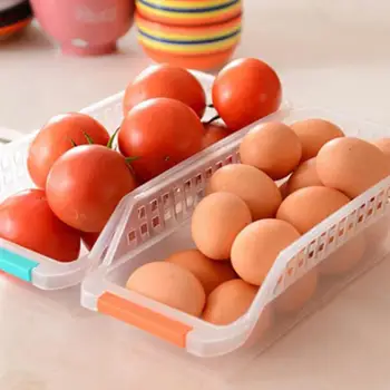 

4PCS Food Beverage Kitchen Debris Sorting Box Drawer Refrigerator Plastic Storage Basket Refrigerator Storage Container