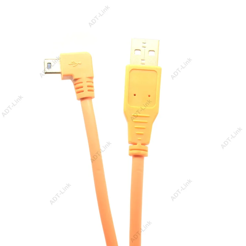 USB 2,0 мини кабель мини USB камера 90 градусов Угловой кабель 3 м/5 м/8 м/10 м для Canon 5d2 5d3 nikon d7000 d80 d60 Mini USB