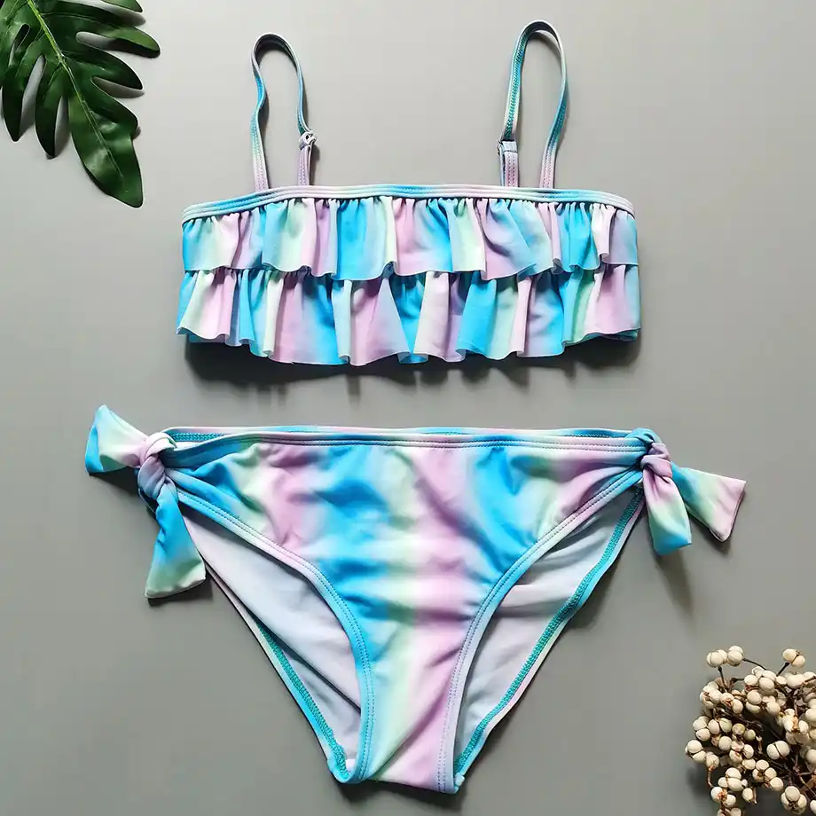 ruffle girl swimwear
