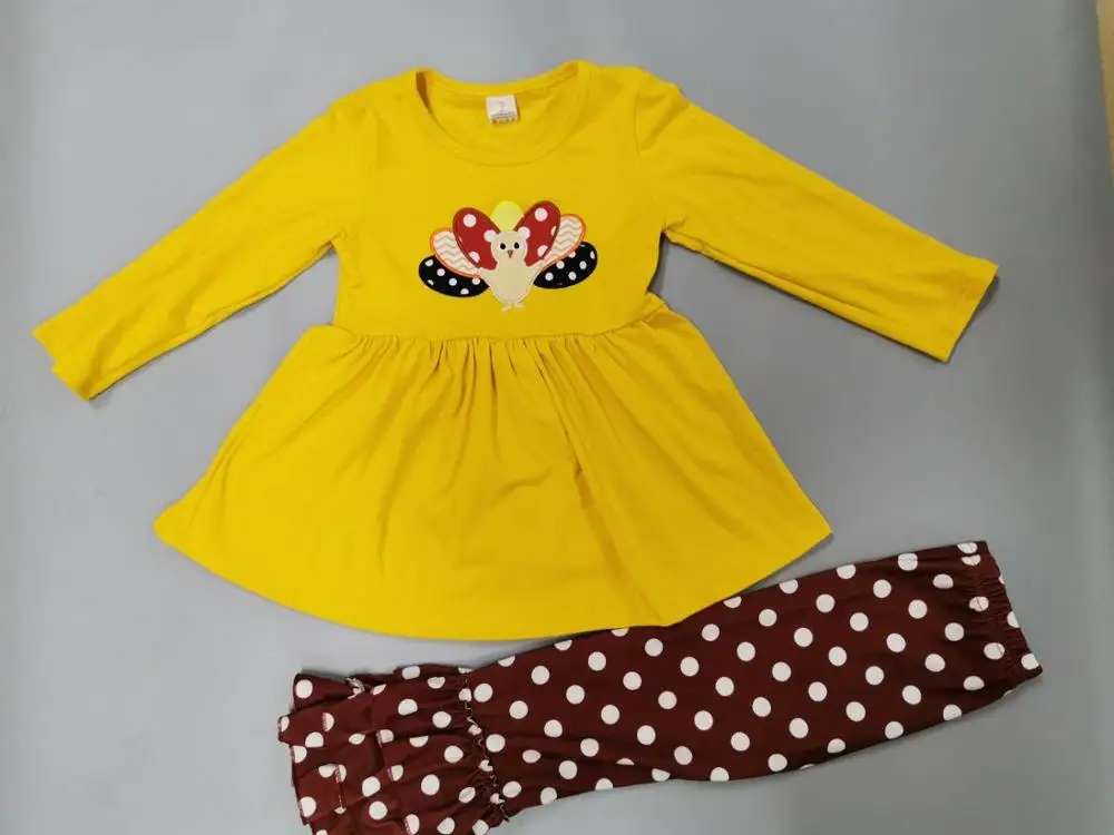 

Girl Leisure Clothe Baby Clothe Set Turkey Stripes Pattern Girl's Clothes Free Shipping 2GK908-1502