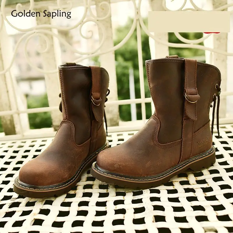 

Golden Sapling Genuine Leather Women's Boots High Top Outdoor Mountain Hiking Shoes Women Breathable Tactical Boots for Trekking
