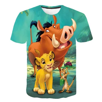 

New Lovely Lion King Children 3D Tshirts Cartoon Printed Tees Funny Harajuku Leisure T Shirt Korean Boy girl fashion Clothing