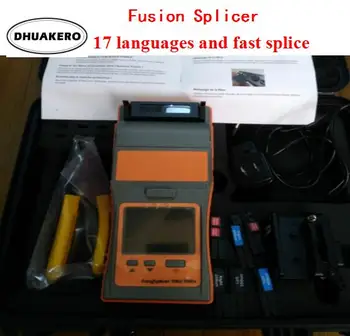 

free shipping AB98A SM&MM Automatic FTTH Welding Splicing Machine Optical Fiber v-groove 17 languages Fusion Splicer