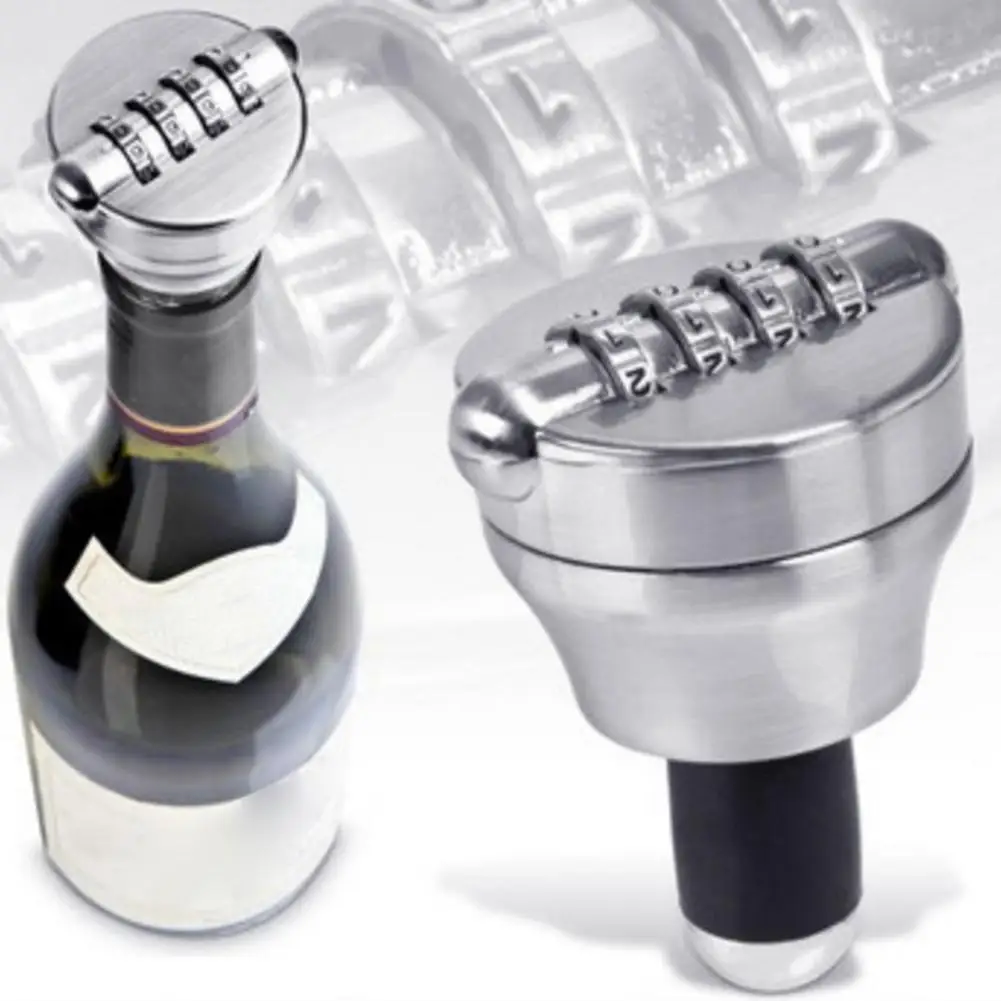 4 Digits Zinc Alloy Wine Bottle Stopper Cork Combination Safe Password Lock 2019 | Дом и сад