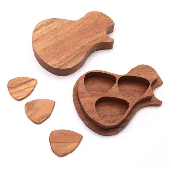 

Handmade Wooden Guitar Pick Box and Picks Guitar Pick Plectrum Storage Box Guitar Accessories