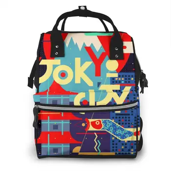 

Tokyo City Poster Diaper Bag Mummy Maternity Baby Bags Travel Baby Nappy Changing Backpack Women Stroller Organizer