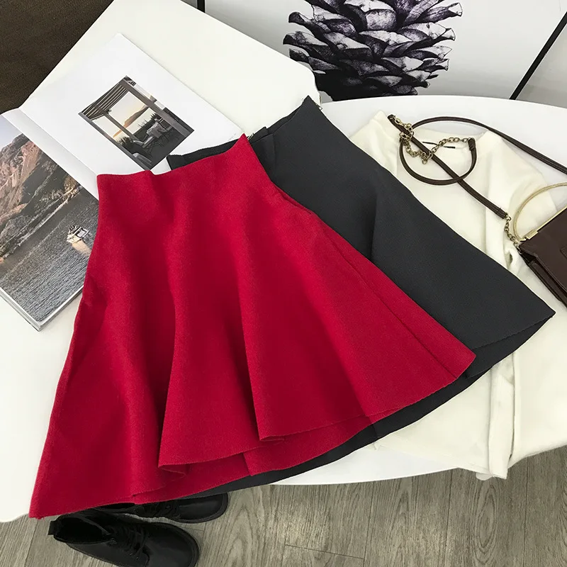 

Stock WOMEN'S Dress Overstock 2019 Autumn Korean-style High Waist Side Zipper Slimming A- line Skirt 11.18